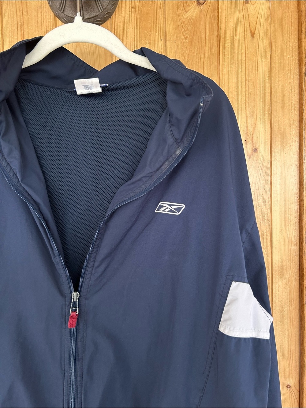 Vintage Reebok Men's Navy Blue Windbreaker Jacket Size Large - Picture 3 of 10